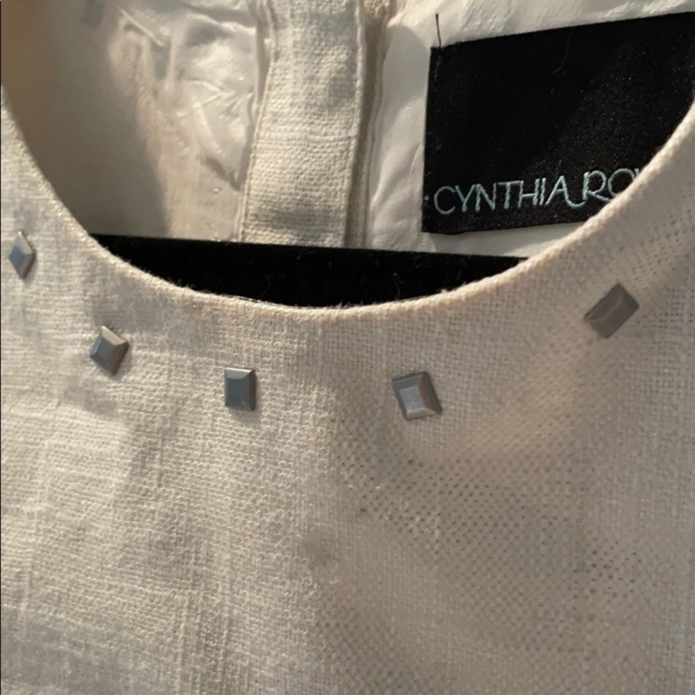 Linen shimmery white/cream dress - Picture 3 of 8